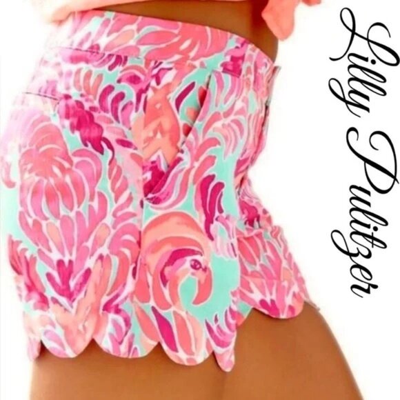 Nwot Lilly Pulitzer Women Multicolor The Buttercup Short Scalloped Hem Sz 8 2610 - Picture 4 of 16